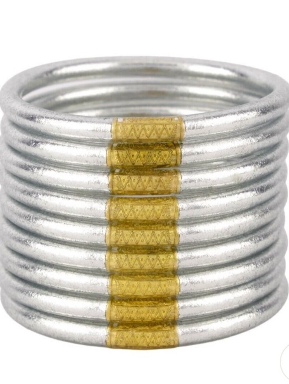 Silver and Gold Stackable Coil Bracelet